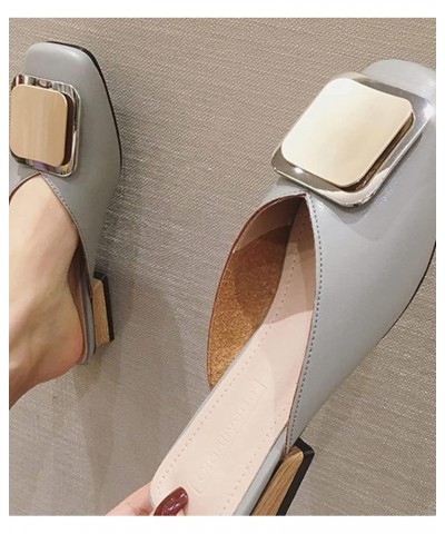 Women's Every Day Side Mules Ease-Going Classic Soft Slip on PU Leather Flat Square Toe Sandals Khaki $30.55 Sandals