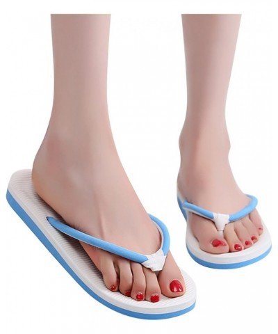 Women's Elastic Strappy Toe Post Ankle Strap Summer Buckle Sandals Athletic Yoga Mat Slip-on Shoes 104-htrns-b-blue $15.55 Sa...