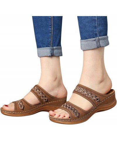 Slippers For Women Flip Flop Style Slides Cute Sandals For Women S Womens Flip Flops Dress Flats For Women Sandals Wom Brown ...