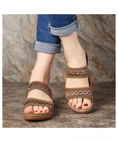 Slippers For Women Flip Flop Style Slides Cute Sandals For Women S Womens Flip Flops Dress Flats For Women Sandals Wom Brown ...