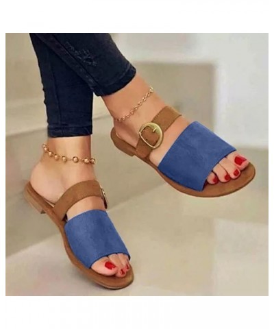 women sandals size 8 lavender heels dress sandals block heel sandals sandals for women dressy Z 02-blue $19.68 Fashion Sneakers