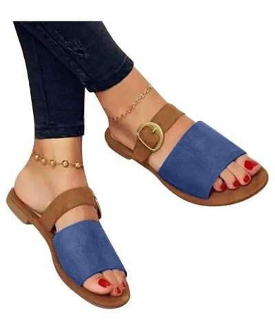 women sandals size 8 lavender heels dress sandals block heel sandals sandals for women dressy Z 02-blue $19.68 Fashion Sneakers