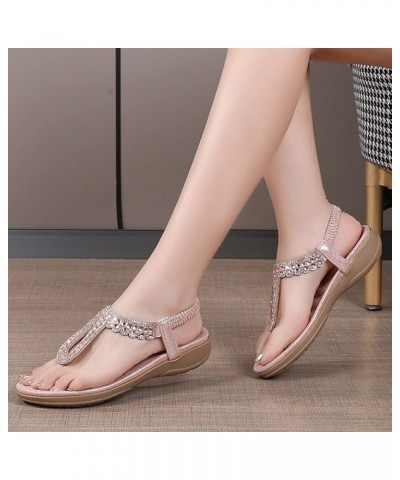 flat sandals casual summer, Summer Women Ladies Flower Crystal Pearl Flip Flops Sandals Beach Casual Shoes Z 01-pink $11.88 S...