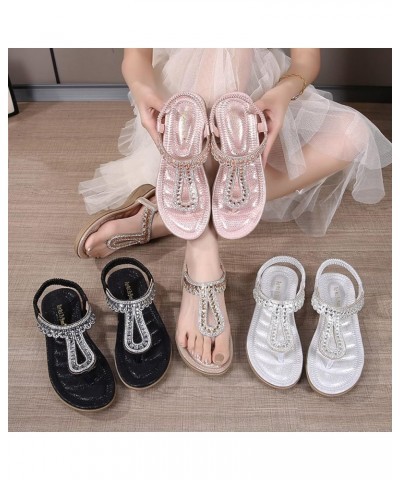 flat sandals casual summer, Summer Women Ladies Flower Crystal Pearl Flip Flops Sandals Beach Casual Shoes Z 01-pink $11.88 S...