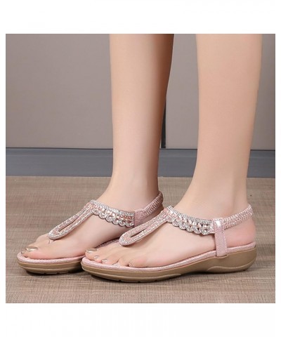 flat sandals casual summer, Summer Women Ladies Flower Crystal Pearl Flip Flops Sandals Beach Casual Shoes Z 01-pink $11.88 S...