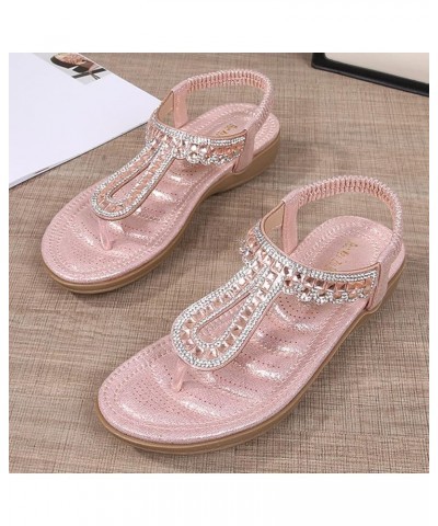 flat sandals casual summer, Summer Women Ladies Flower Crystal Pearl Flip Flops Sandals Beach Casual Shoes Z 01-pink $11.88 S...