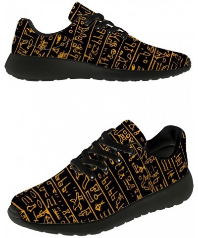 Ancient Egyptian Hieroglyphs Shoes Womens Mens Running Tennis Sneakers 3D Print Ancient Egyptian Pattern Shoes, Gifts for Gir...