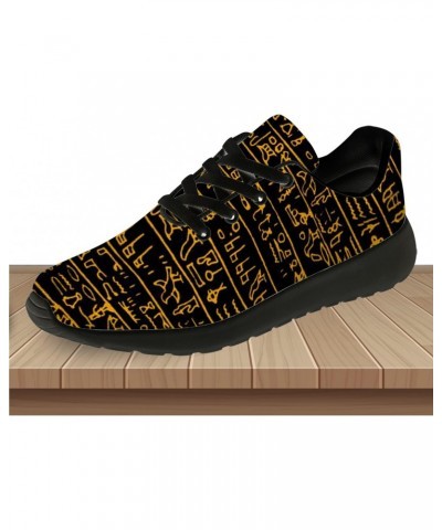 Ancient Egyptian Hieroglyphs Shoes Womens Mens Running Tennis Sneakers 3D Print Ancient Egyptian Pattern Shoes, Gifts for Gir...