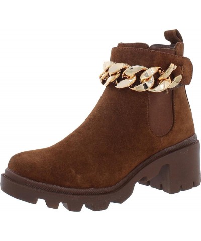 womens Amulet Ankle Boot Chestnut Suede Chain $18.72 Boots