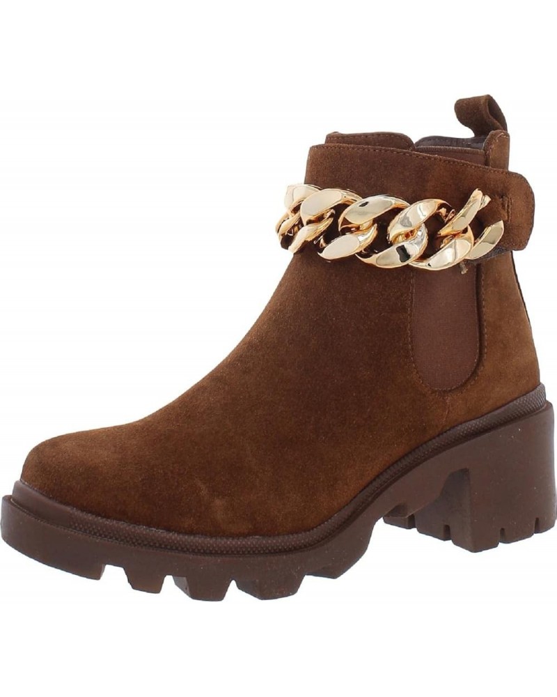 womens Amulet Ankle Boot Chestnut Suede Chain $18.72 Boots