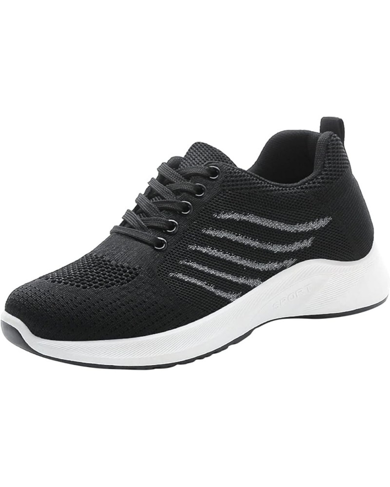 Casual Sneakers - Womens Outdoor Mesh Lace-Up Sports Shoes Runing Breathable Sneakers Black $16.01 Fashion Sneakers