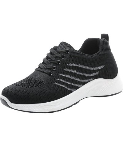 Casual Sneakers - Womens Outdoor Mesh Lace-Up Sports Shoes Runing Breathable Sneakers Black $16.01 Fashion Sneakers