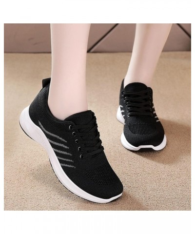 Casual Sneakers - Womens Outdoor Mesh Lace-Up Sports Shoes Runing Breathable Sneakers Black $16.01 Fashion Sneakers