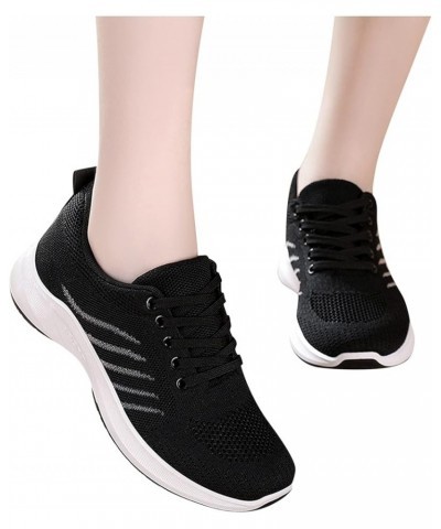 Casual Sneakers - Womens Outdoor Mesh Lace-Up Sports Shoes Runing Breathable Sneakers Black $16.01 Fashion Sneakers