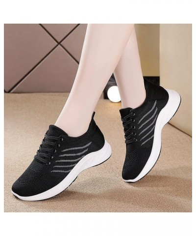 Casual Sneakers - Womens Outdoor Mesh Lace-Up Sports Shoes Runing Breathable Sneakers Black $16.01 Fashion Sneakers