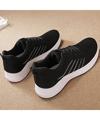 Casual Sneakers - Womens Outdoor Mesh Lace-Up Sports Shoes Runing Breathable Sneakers Black $16.01 Fashion Sneakers