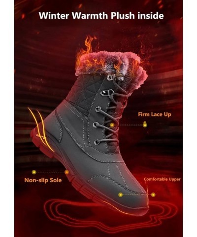 Men's Snow Boot Thick Warm Lace Up Snow Boots High Top Windproof Anti-Slip Waterproof Winter Cotton Shoes Outdoor Motorcycle ...