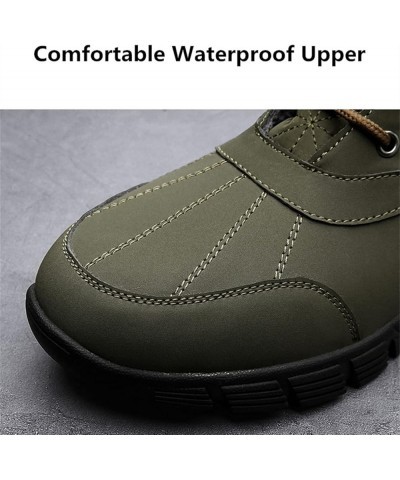 Men's Snow Boot Thick Warm Lace Up Snow Boots High Top Windproof Anti-Slip Waterproof Winter Cotton Shoes Outdoor Motorcycle ...