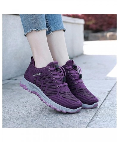 High Heeld Wedge Sneakers for Women Ladies Hidden Sneakers Lace Up Shoes, Slip-On Summer Trainers Z-02 Purple $14.32 Athletic...