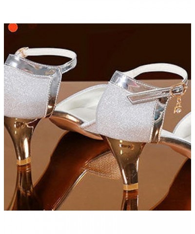 Women Chunky Mid Heel Pumps Fish Mouth Peep Toe Ankle Buckle Strap Sandals Wedding Evening Prom Summer Shoes Gold $30.82 Sandals