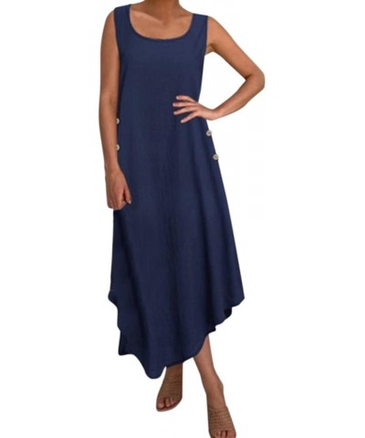 Women Dress with Sleeves Loose Sleeveless Dress Dress Swing Party Dresses for Women Blue- Dress for Women 2024 $17.26 Sandals