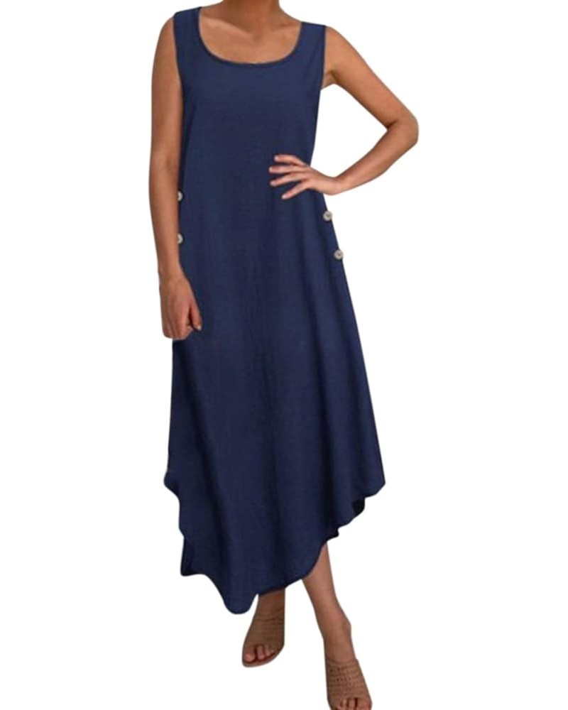 Women Dress with Sleeves Loose Sleeveless Dress Dress Swing Party Dresses for Women Blue- Dress for Women 2024 $17.26 Sandals