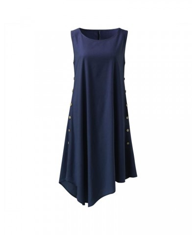 Women Dress with Sleeves Loose Sleeveless Dress Dress Swing Party Dresses for Women Blue- Dress for Women 2024 $17.26 Sandals