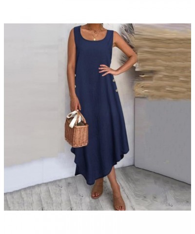 Women Dress with Sleeves Loose Sleeveless Dress Dress Swing Party Dresses for Women Blue- Dress for Women 2024 $17.26 Sandals