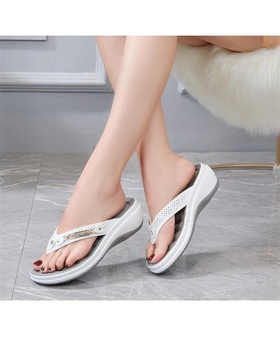 Flip Flops Women Womens Sandals with Arch Support Thong Sandal Comfortable Summer Dressy Flat Sandals (Color : White, Size : ...