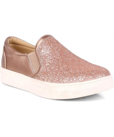 Slip On Puebla-01 Glitter Women's Sneakers in Champagne Champagne $15.30 Fashion Sneakers