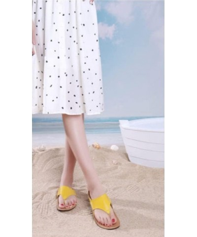 Flat Sandals Comfortable Slipper Women Casual Dresssy Summer Shoes Walking Beach Travel Flip Flop Open Toe Yellow $29.69 Sandals