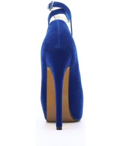 Women's Ankle Strap Platform Pump Party Dress High Heel (Color : Beige Sole Blue, Size : 3.5 UK) $33.70 Pumps