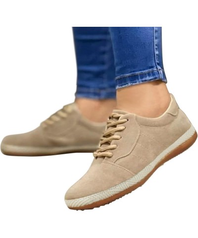 Sneakers for Women,Women's Mesh Platform Shoes Lace Up Sneakers Classic Breathable Daily Wear Travel Shoes Beige $15.38 Athle...