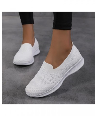 Womens Running Sneakers, Fashion Sneakers Mesh Breathable Slip-on Sneakers Non Slip Running Shoes Tennis Shoes Gift White $14...