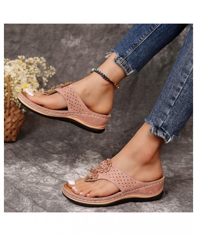 Flip Flop Slippers Women Beach Women Slide Sandals Slides Sandals Women Wedges Platform Women Flats Shoes Dre Pink-i $10.29 O...