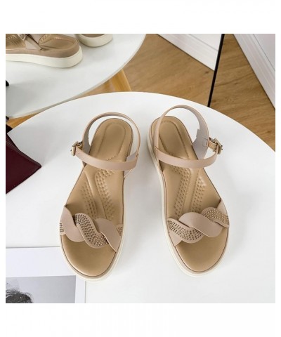 Summer Thick Heel Women Sandals Slippers Women Designer Sandals Womens Hiking Sandals Closed Toe (Khaki, 6.50) Khaki 8.50 $24...