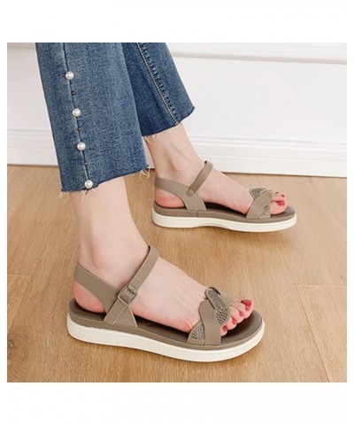 Summer Thick Heel Women Sandals Slippers Women Designer Sandals Womens Hiking Sandals Closed Toe (Khaki, 6.50) Khaki 8.50 $24...