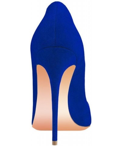 Women Formal Pointed Toe Pumps High Heel Sexy Stilettos Slip On Office Cute Evening Dress Shoes Size 4-15 US Blue-suede $34.8...