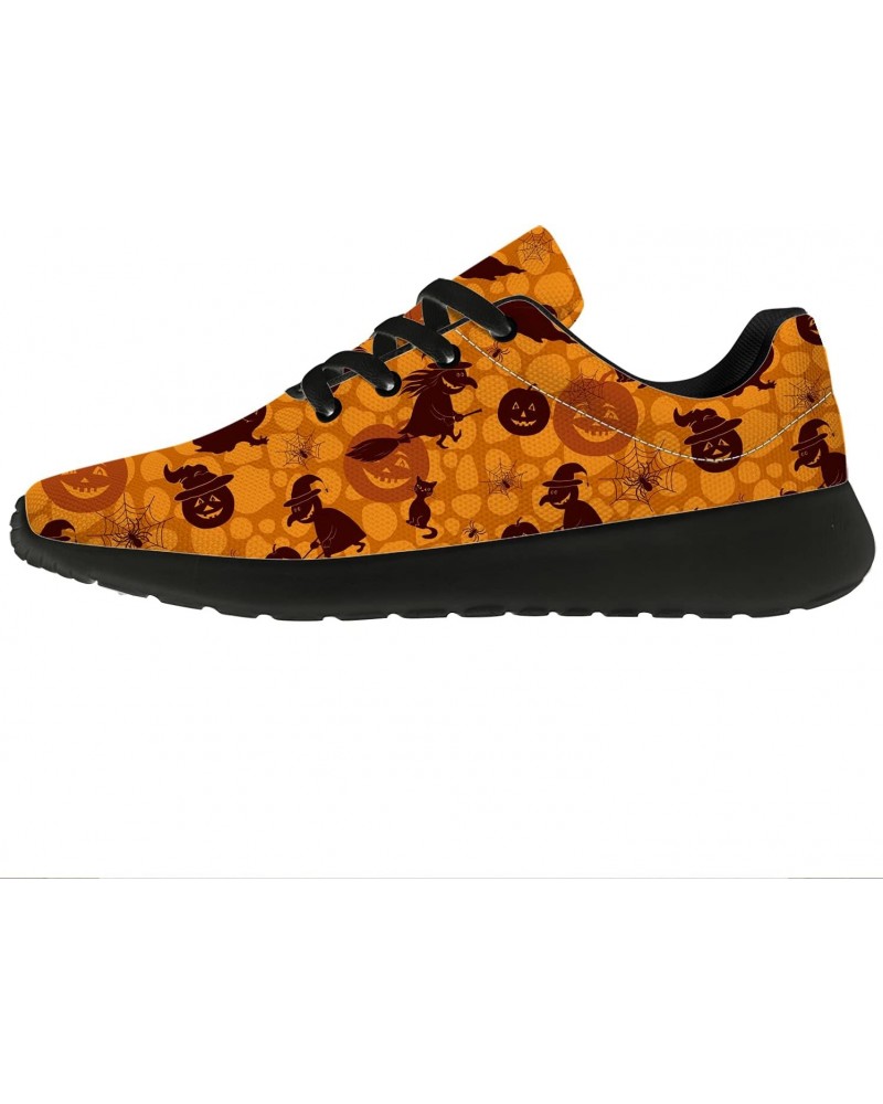 Orange Halloween Day Pattern Shoes for Women Men 3D Print Breathable Lightweight Sneakers Gifts for Girls Boys,US Size 12 Wom...