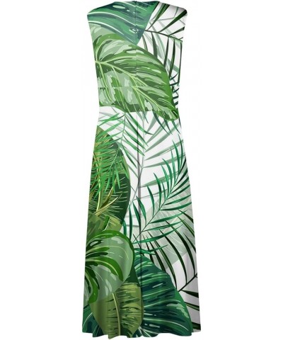 Hawaiian Dresses for Women Sleeveless Sexy V Neck Sun Dresses Plus Size Flowy Dresses 2024 Vacation Beach Dresses 1-green $13...