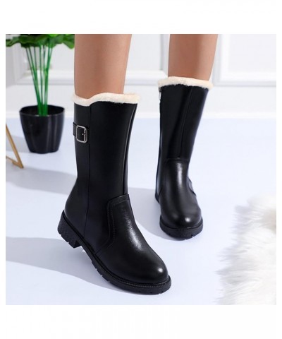 Womens Mens Snow Boots,Waterproof Ankle Boots Outdoor Booties Fashion Comfortable Slip On Shoes for Women 8-black $20.40 Boots