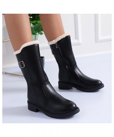 Womens Mens Snow Boots,Waterproof Ankle Boots Outdoor Booties Fashion Comfortable Slip On Shoes for Women 8-black $20.40 Boots