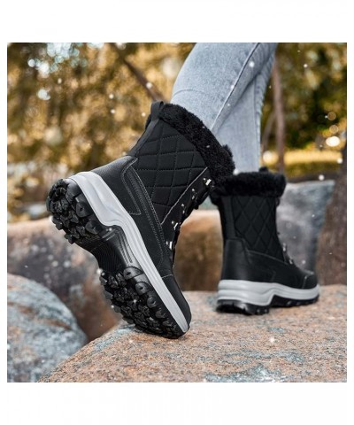 Women Mid Calf Winter Snow Boots Fur Lined Warm Waterproof Booties Anti Slip Winter Shoes for Women,Size US4.5-9.5 Black $40....