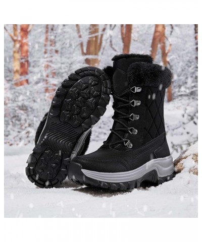 Women Mid Calf Winter Snow Boots Fur Lined Warm Waterproof Booties Anti Slip Winter Shoes for Women,Size US4.5-9.5 Black $40....