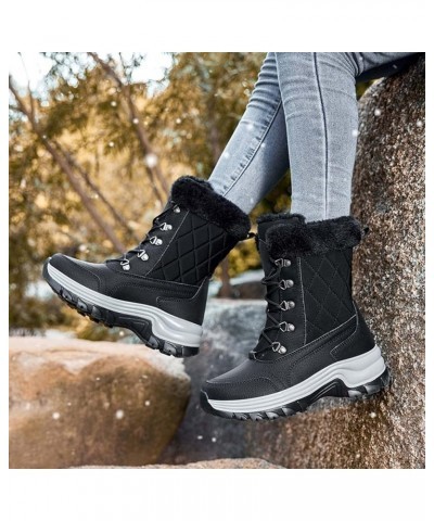 Women Mid Calf Winter Snow Boots Fur Lined Warm Waterproof Booties Anti Slip Winter Shoes for Women,Size US4.5-9.5 Black $40....