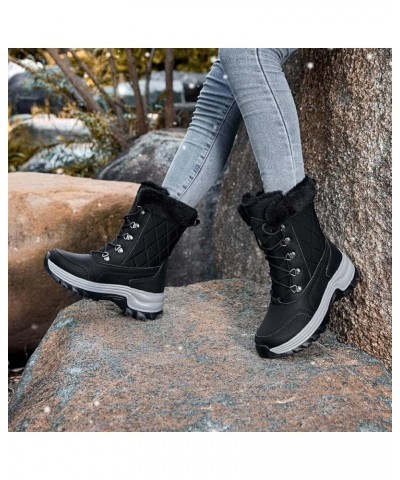 Women Mid Calf Winter Snow Boots Fur Lined Warm Waterproof Booties Anti Slip Winter Shoes for Women,Size US4.5-9.5 Black $40....