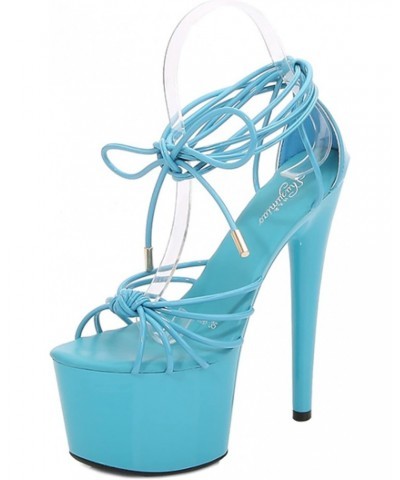 17CM Womens High Heel Sandals Sexy Platform Pole Dance High Heel Sandals Stripper Plus Size,Blue,5 $31.08 Sandals