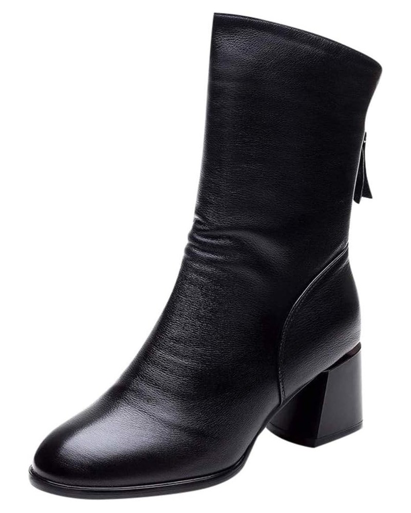 Chelsea Ankle Booties for Women, Womens Wedge Chunky Heels Squared Toe Zip Up Boots Z 03-black $20.45 Boots