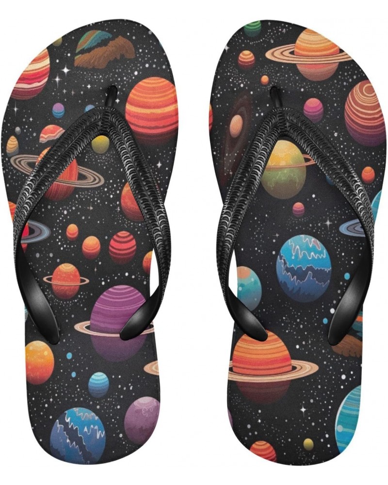 Galaxy Planets Flops Slip Sandals for Women Men, Beach Shoes Casual Thong Sandal736 $12.64 Sandals