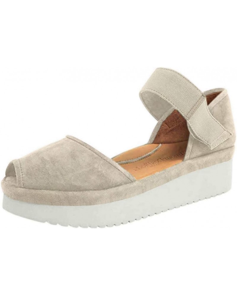 Women's Wedge Heels Beige Suede $77.68 Pumps